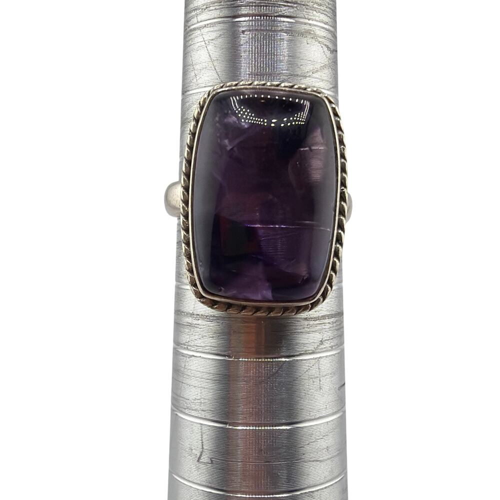 Handmade Sterling Silver Rectangular Ametrine Statement Ring Size 7
